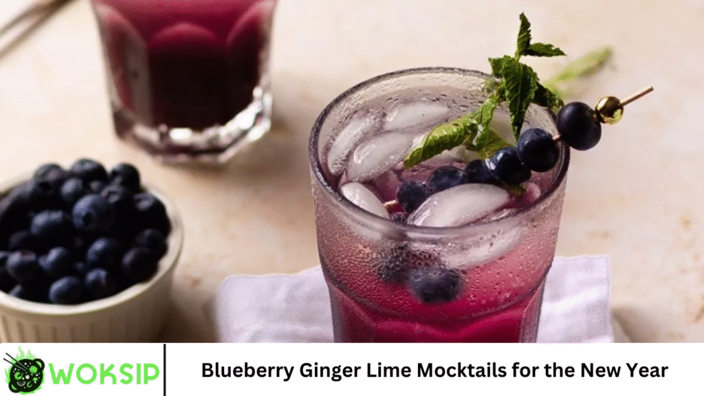 Blueberry Ginger Lime Mocktails for the New Year