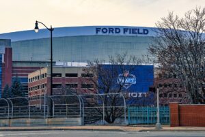 Ford Field stadium in Detroit, home of the Detroit Lions